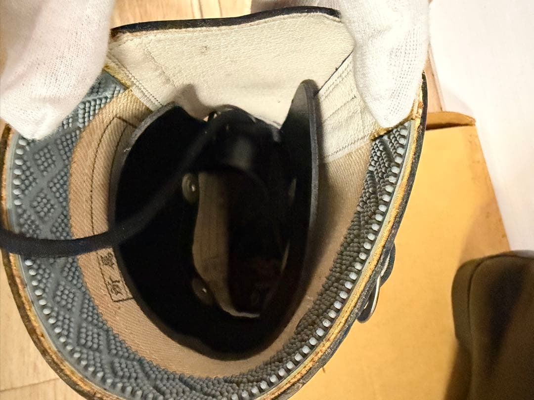 警察隊使用 編み上げブーツ 予備品 未使用 本革 25.5cm