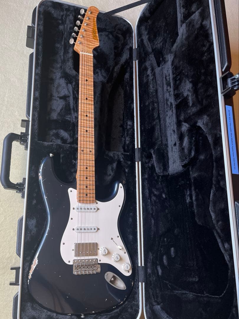 XoticギターXSC-2 5Aネック メルセデスブルーミディアムエイジド加工