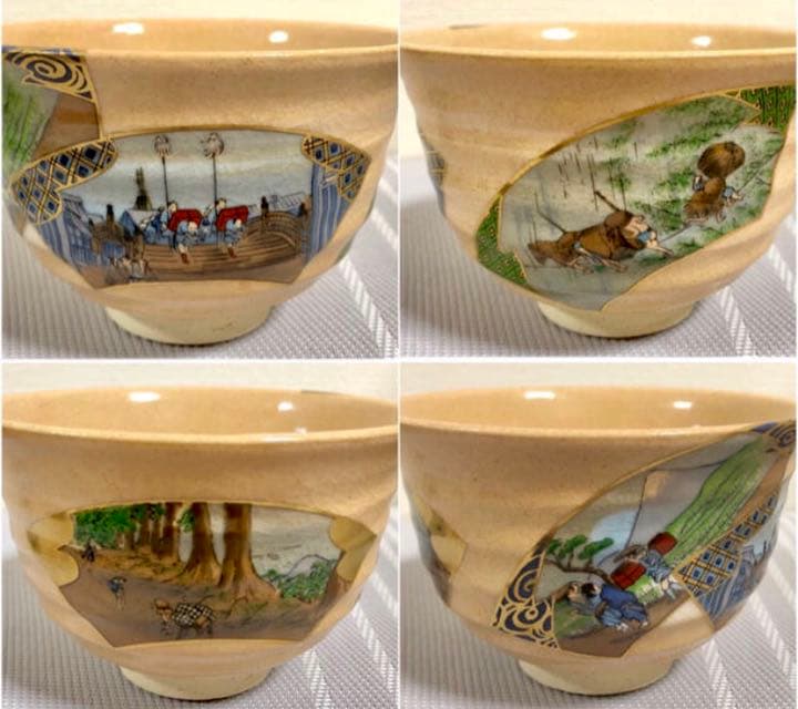 冨永玄山 作  京焼  茶道具  茶碗  京都の街  共箱  美品