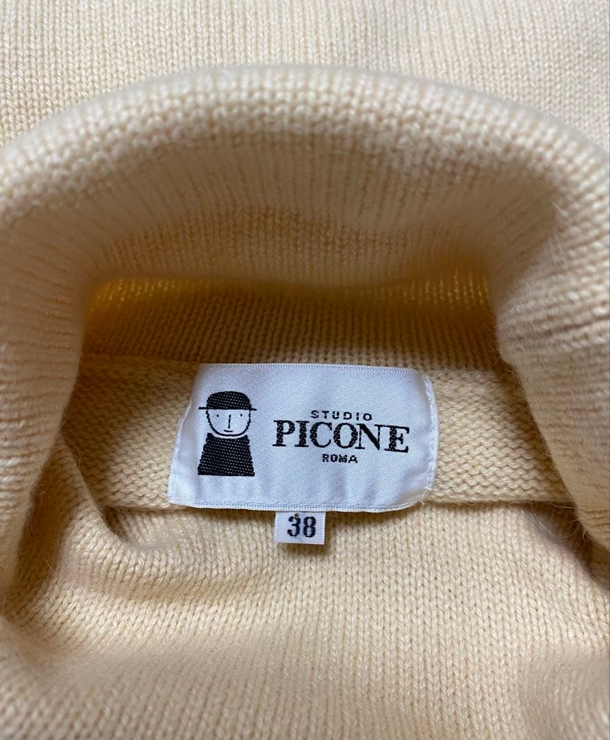 新品 PICONE ビーズ刺繍デザイン ハイネックセーター 38