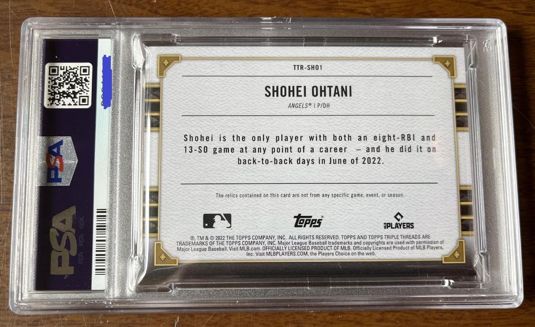 大谷翔平TOPPS TRIPLE THREADS RELICS #TTRSHO1