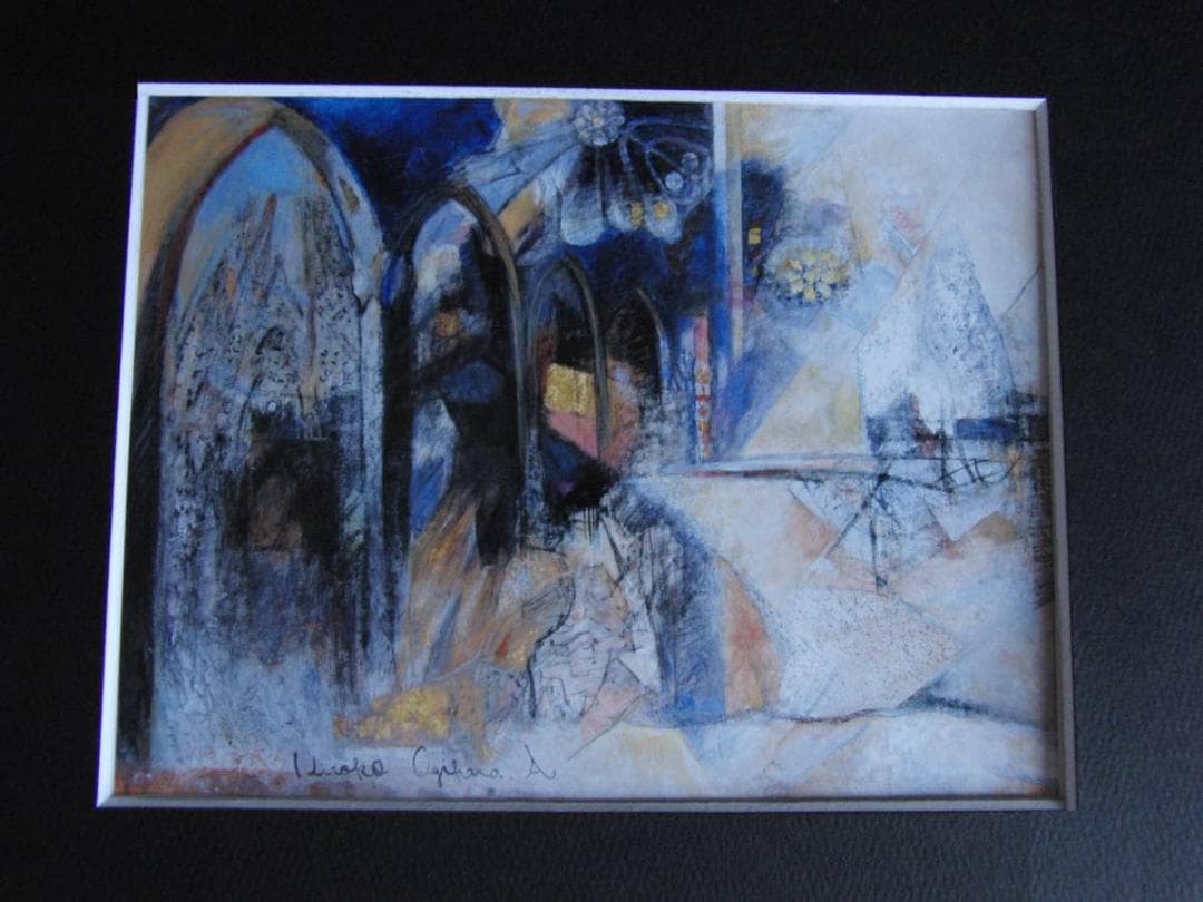 荻原寛子、【聖堂】、希少な額装用画集より、新品額装付、状態良好