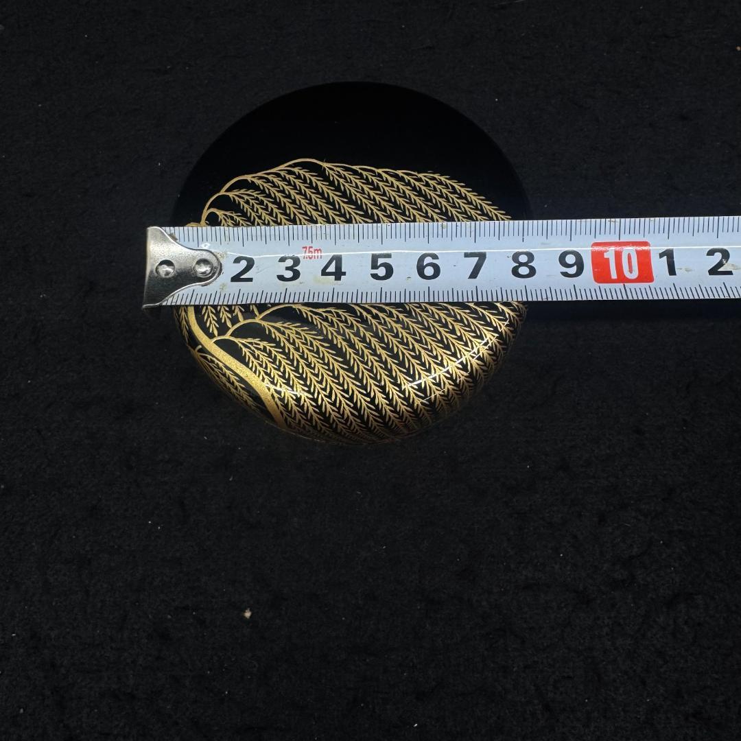 塗師 勇山　柳蒔絵　棗 茶器 茶道具