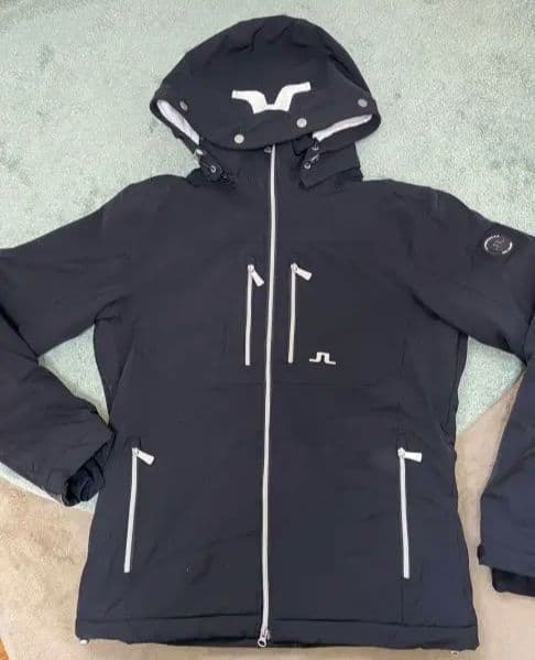 Jリンドバーグ　黒ネイビー フード付き スキーウェア上下　Lサイズ