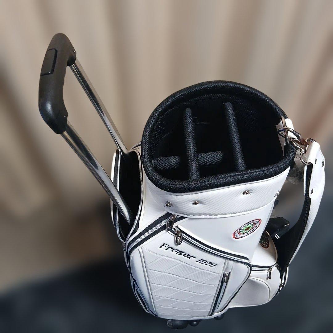 Froger 1979 ホワイトゴルフバッグ(キャリー付)