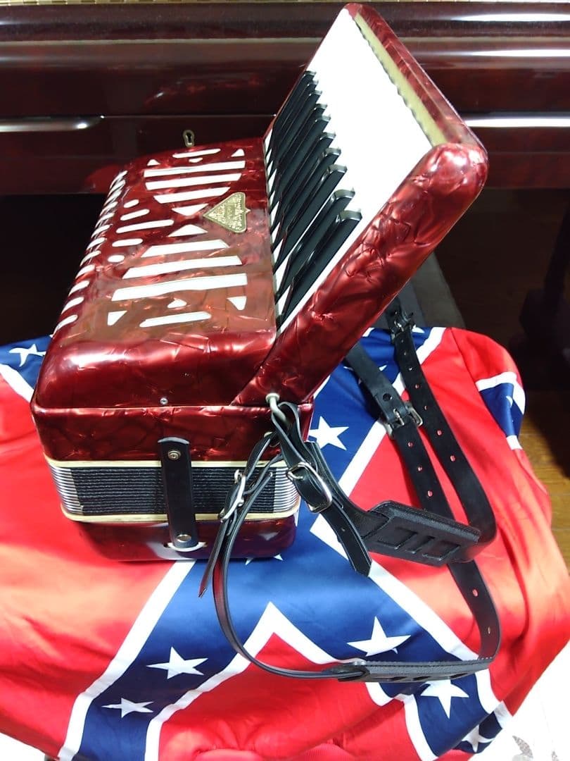 【大幅メンテ完了】 トンボ ソプラノアコーディオン No.250 赤（即演奏可）