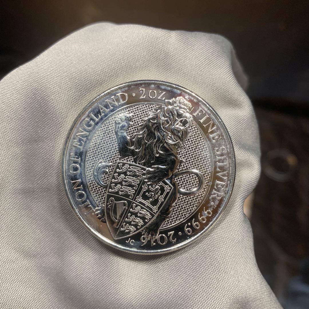 S4 純銀貨 2オンス クイーンズビースト　2016 ライオン・イングランド