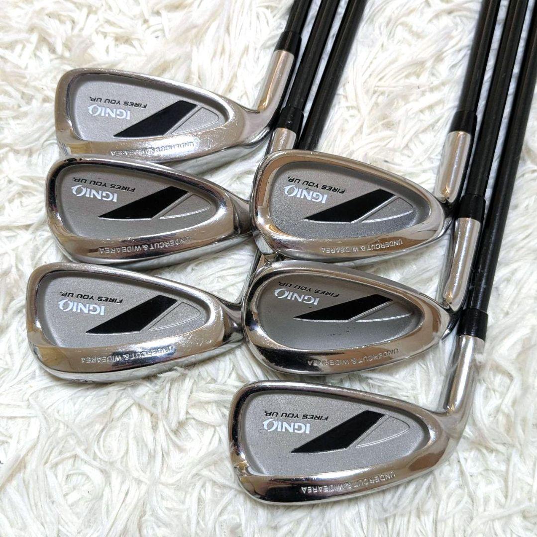 左利き レフティ IGNIO メンズアイアン 6本セット FLEX R カーボン