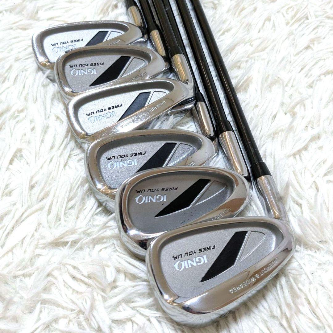 左利き レフティ IGNIO メンズアイアン 6本セット FLEX R カーボン