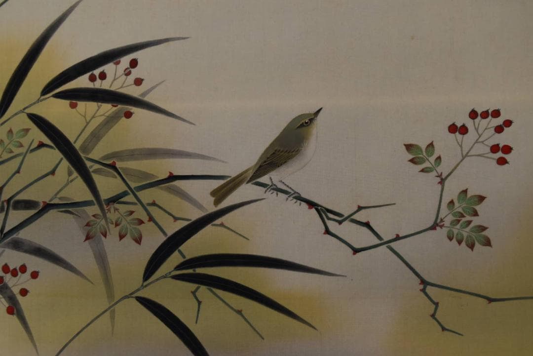 【真作】横山大玄/花鳥図/横物/掛軸/名家伝来/AA-252