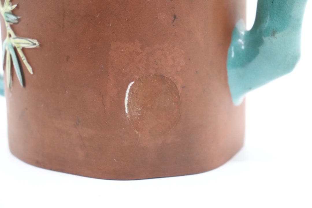 中国　清時代　蜀山名壺　紫砂加彩急須　松竹梅　　送料込み250626