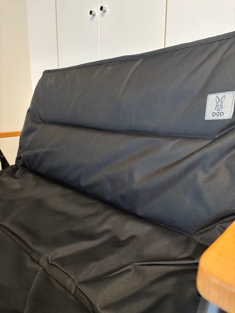 【美品】DOD 2人掛け折りたたみチェア（グッドラックソファ）_ブラック