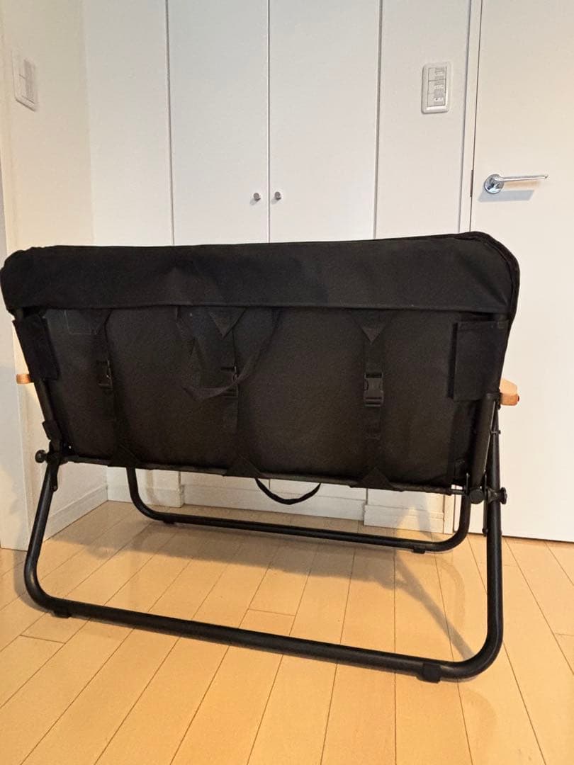 【美品】DOD 2人掛け折りたたみチェア（グッドラックソファ）_ブラック
