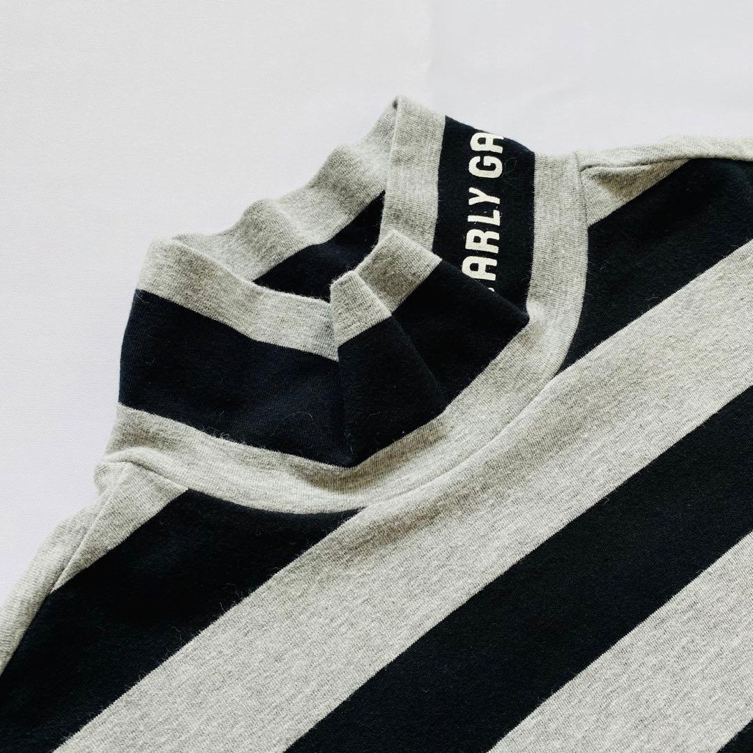 【美品】PEARLYGATES　長袖ハイネックシャツ　モックネック　ボーダー　1