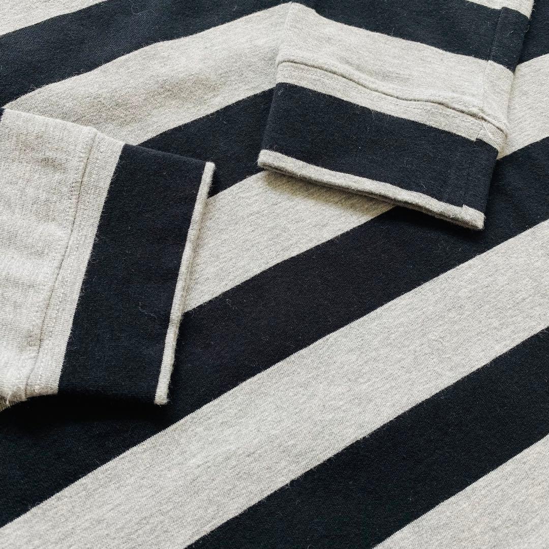 【美品】PEARLYGATES　長袖ハイネックシャツ　モックネック　ボーダー　1