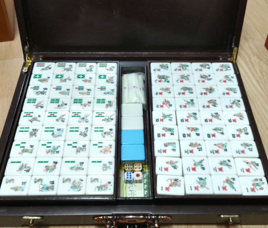 ★希少★大型★「水滸伝」 麻雀牌（青背）