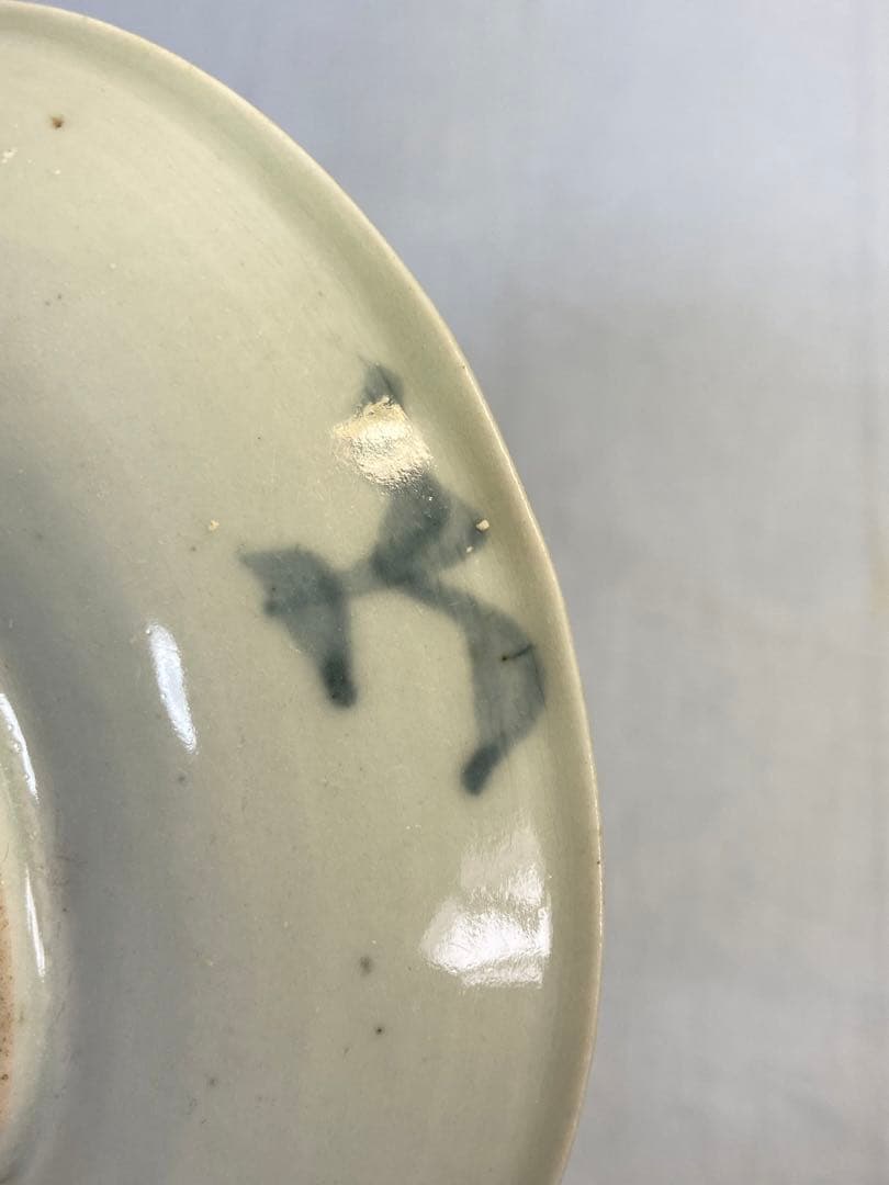 1114中国　清時代　染付花紋中皿①　送料込み1115