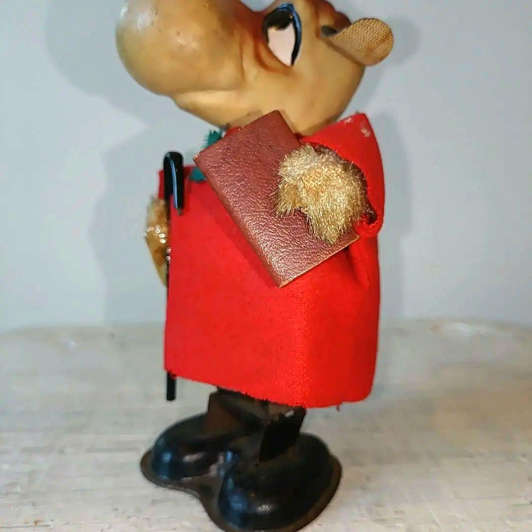 ヴィンテージ ブリキゼンマイ玩具 昭和レトロブリキ玩具赤い服の犬