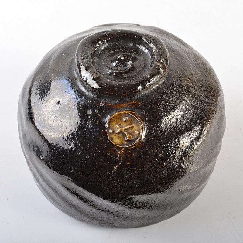 茶道具　楽吉左衛門　黒楽茶碗　在銘　V　R6277