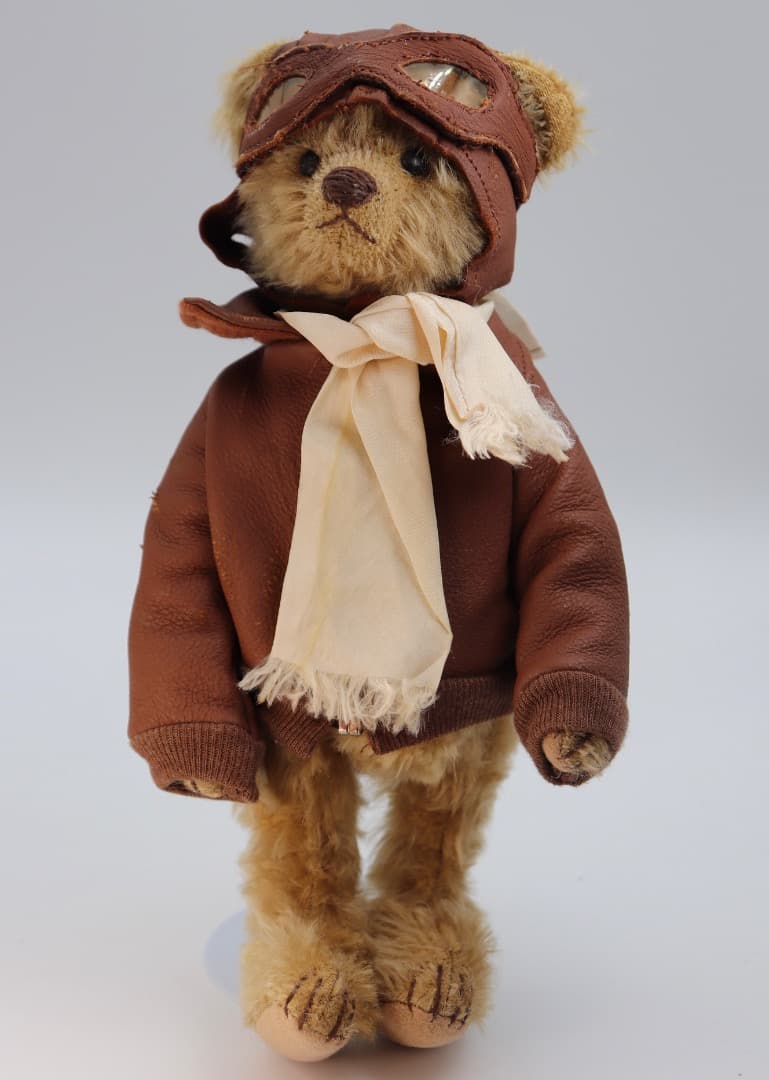 アーティストベア OLD FLYER イギリスSue Lain作 本革ジャケット