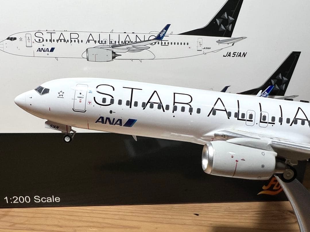 JFox 1/200 ANA 737-800 JA51ANスターアライアンス塗装