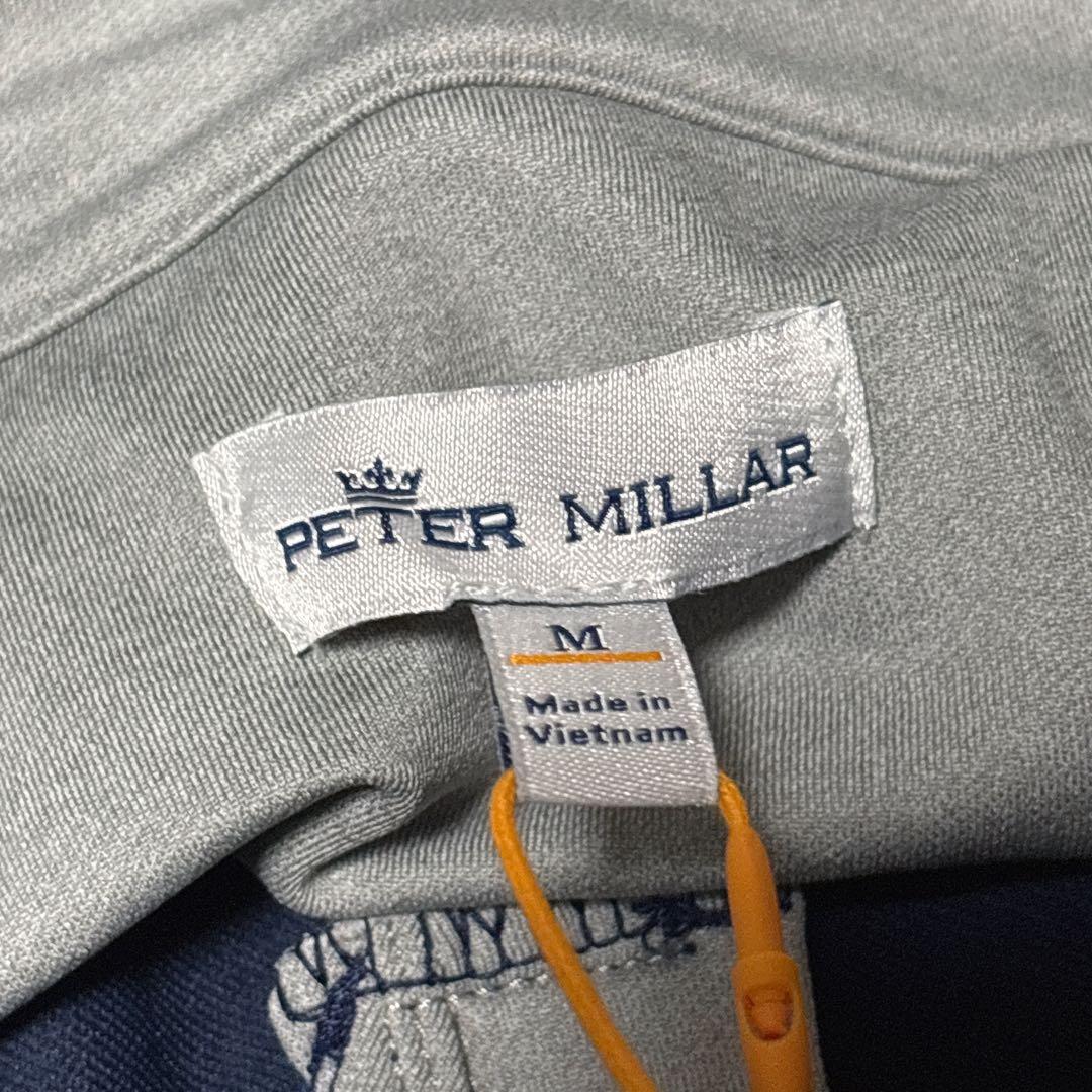 新品　PETER MILLAR 高級ゴルフライン　ハーフジップスウェット　紺　M