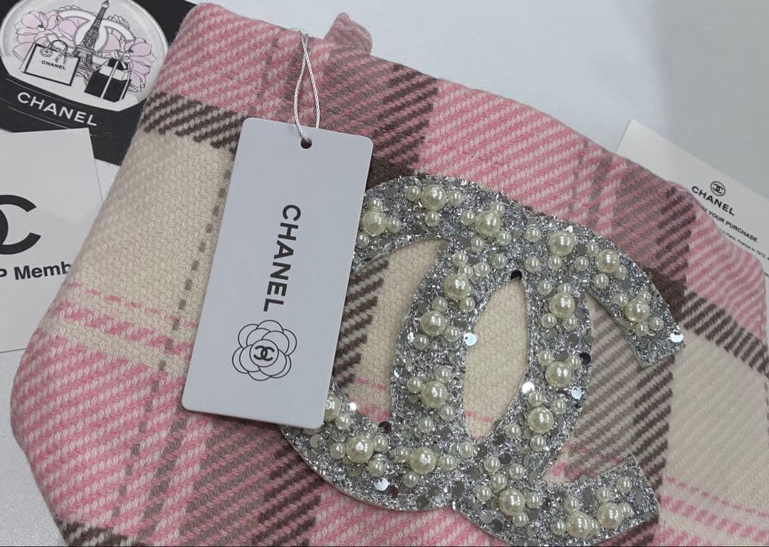 CHANEL パールビジュー　ビッグココ　シャネルノベルティ　トートバッグ
