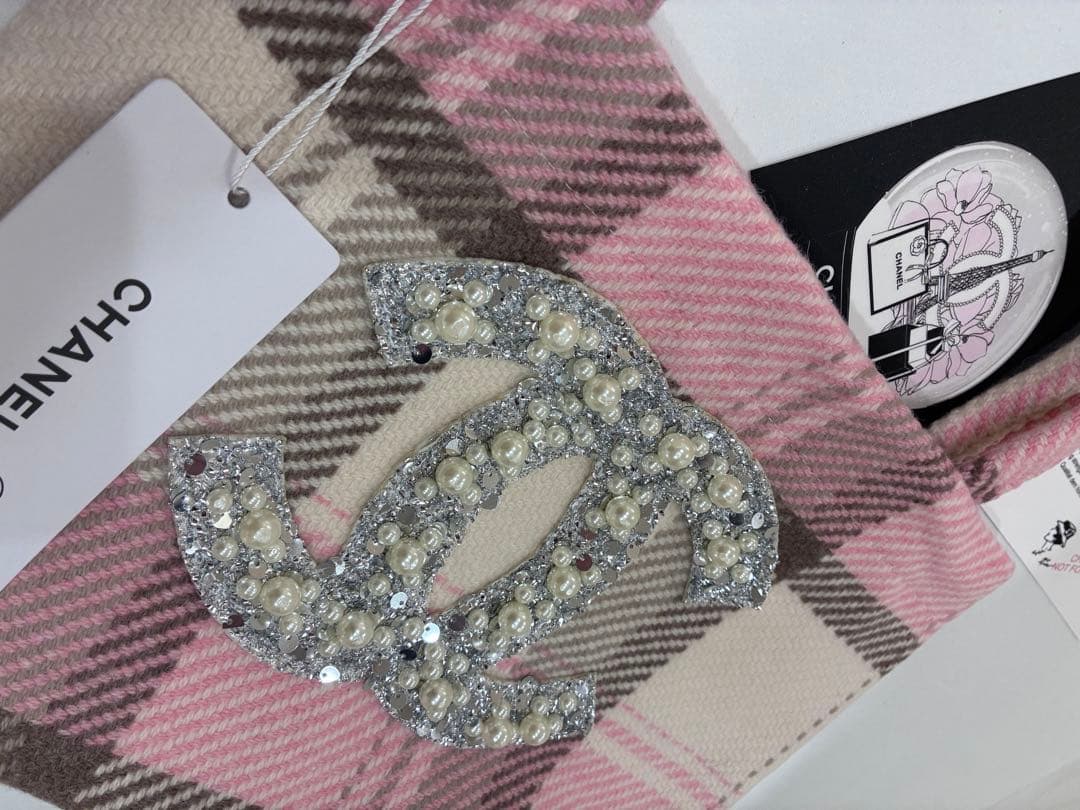 CHANEL パールビジュー　ビッグココ　シャネルノベルティ　トートバッグ