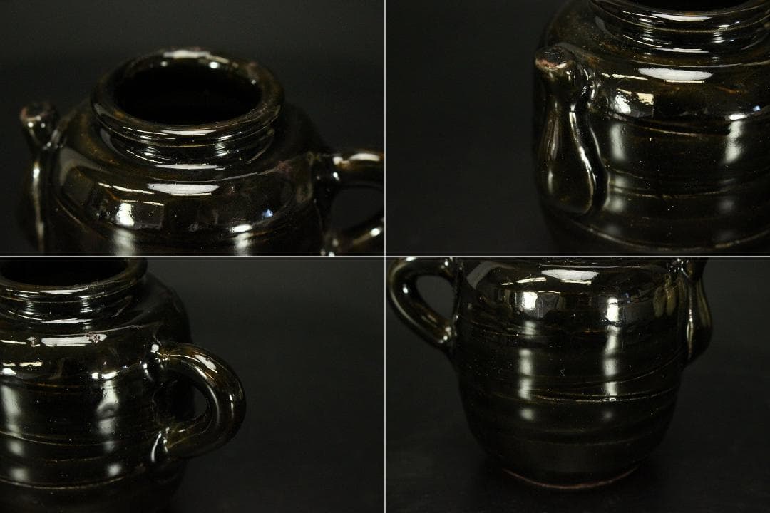 茶道具 色変わり 四滴茶入 不老園 共箱 未使用(LC720)