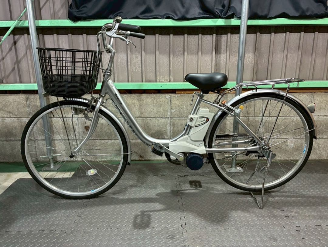 №6960 電動自転車 パナソニック　ビビ26 26インチ　シルバー　変速無し