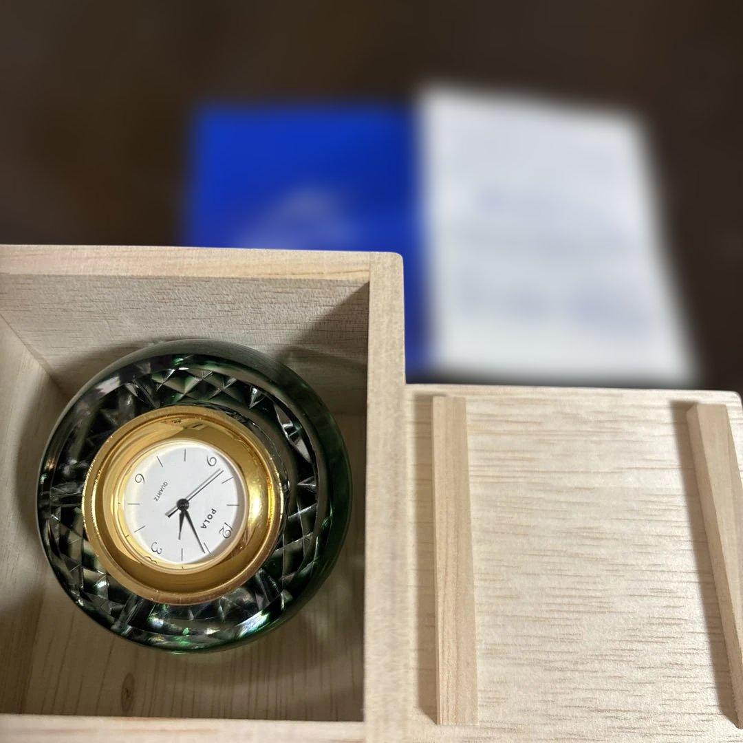 KAGAMI クリスタル時計 グリーン 時計 クロック 置物 インテリア