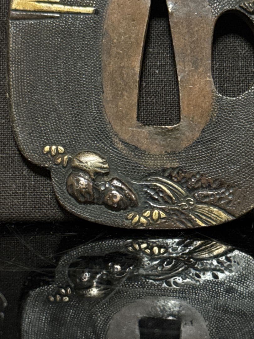 時代 古作 金銀象嵌 金象嵌 鍔 2点 武具 闘争具