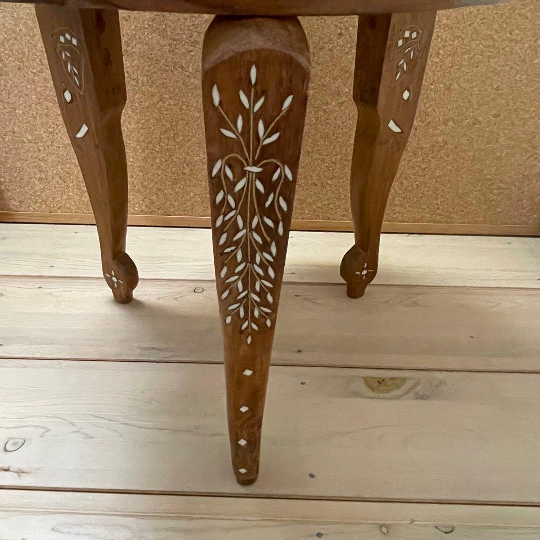 アンティーク　花台　タージマハル　猫足　アジアン