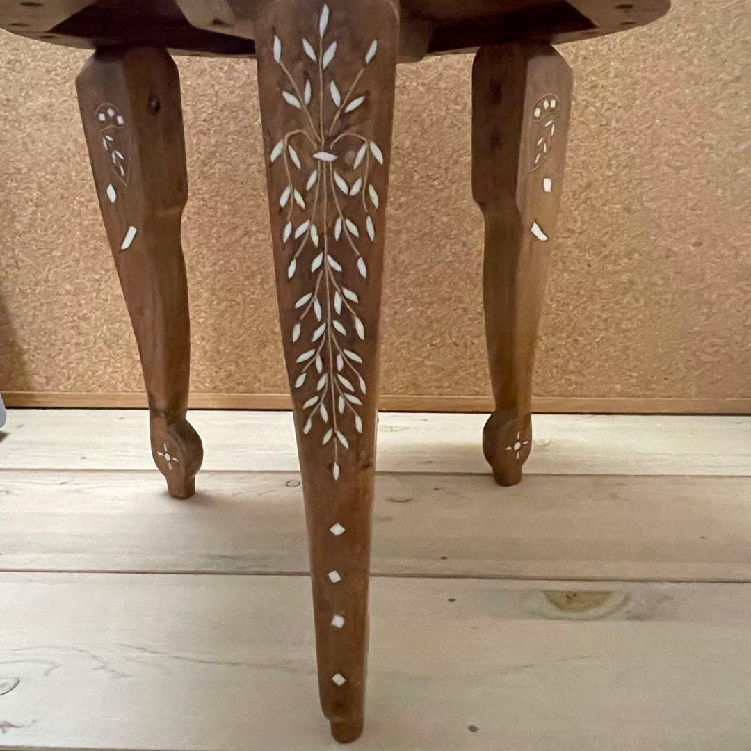 アンティーク　花台　タージマハル　猫足　アジアン