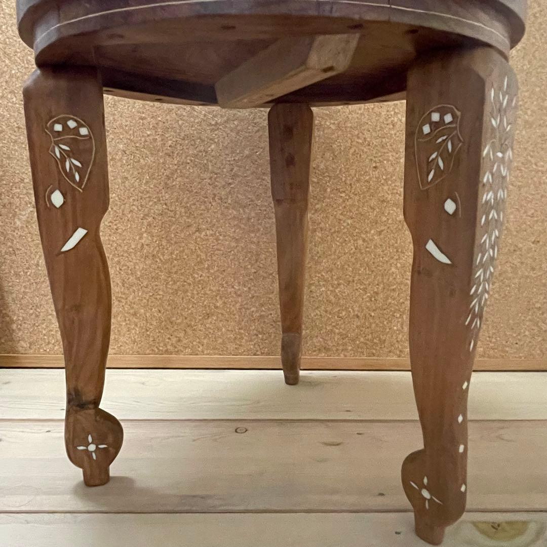 アンティーク　花台　タージマハル　猫足　アジアン