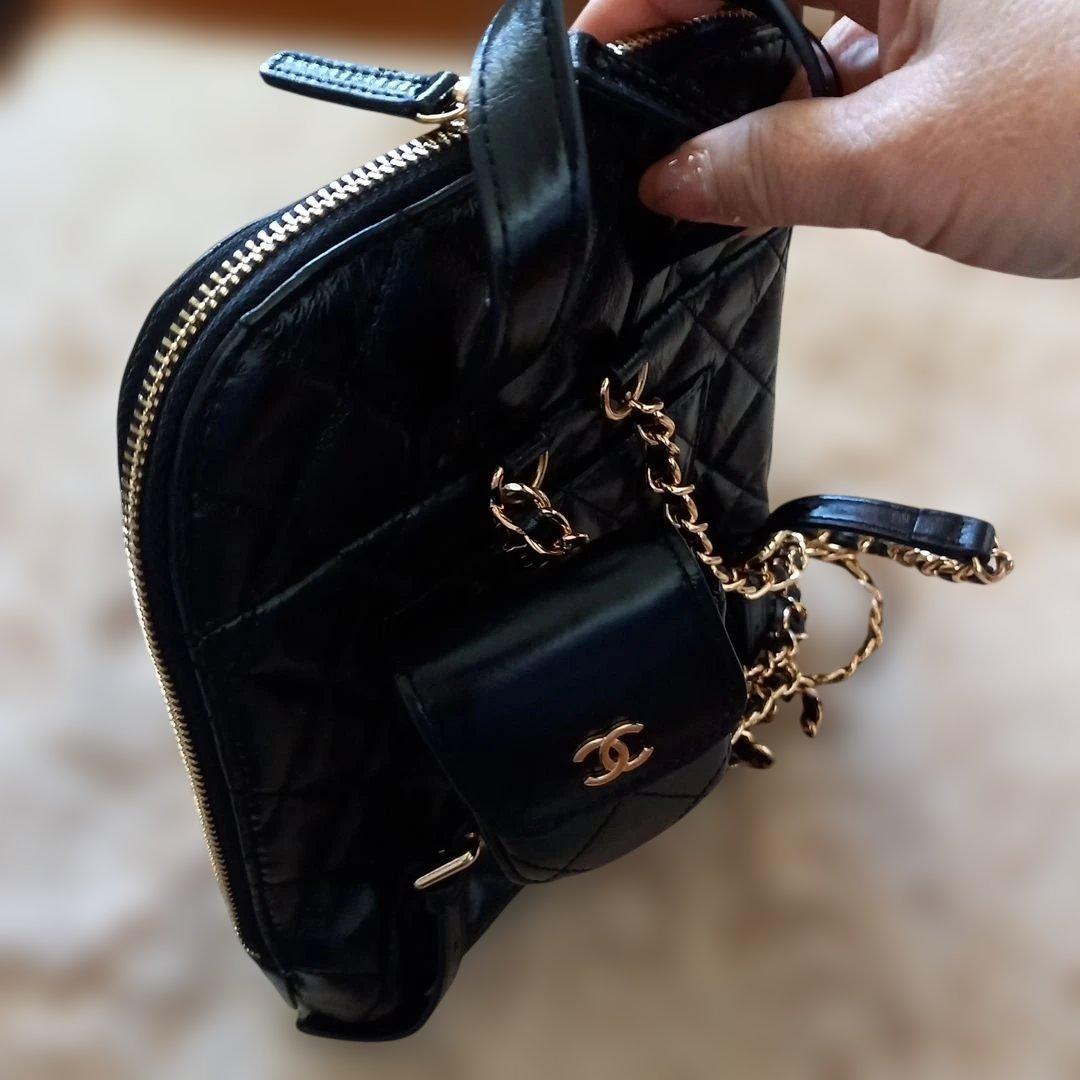 シャネル ♡ノベルティ ♡ブラック リュック バッグ ♡チェーン♡ミニバッグ付