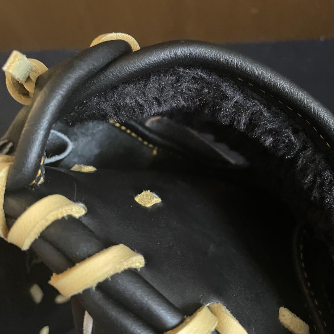 m*o様 ハタケヤマ 軟式 キャッチャーミット 右利き グローブ ブラック イエ