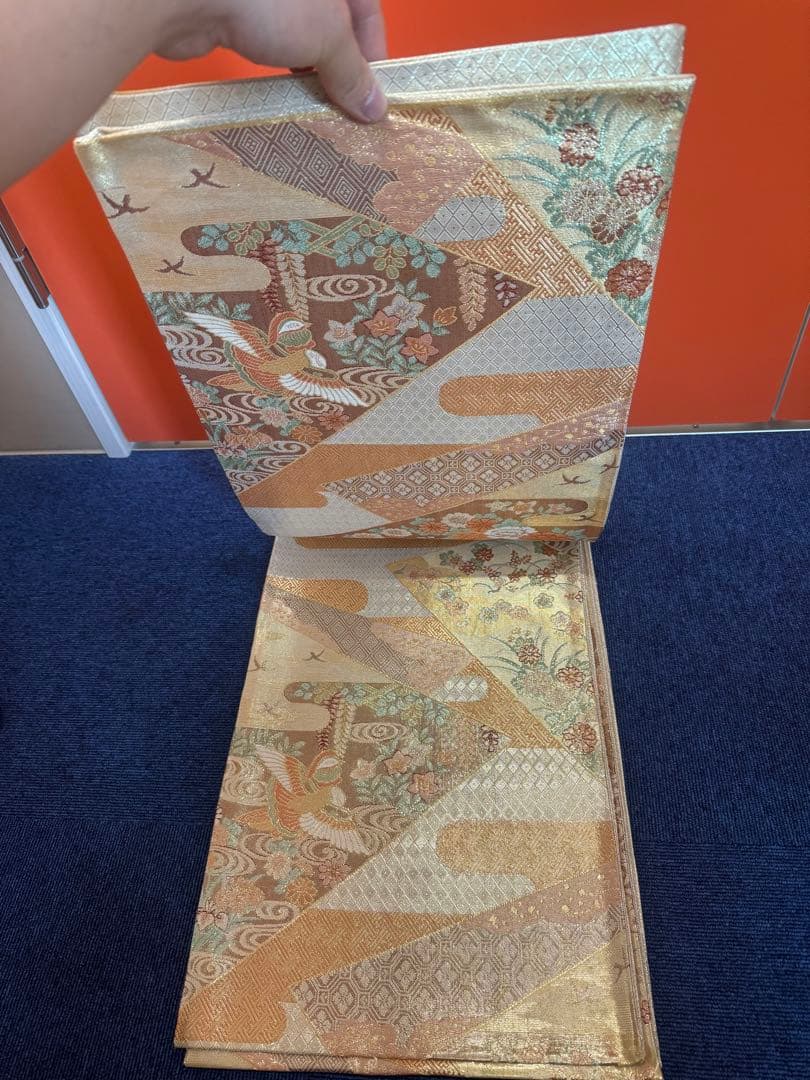 1931 袋帯 古代彫金紋  西陣織   金糸　高級上質上品　約440cm未使用