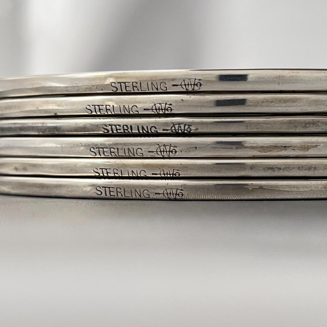 【WEBSTER】 【純銀 / ガラス】コースター 6枚 スターリングシルバー