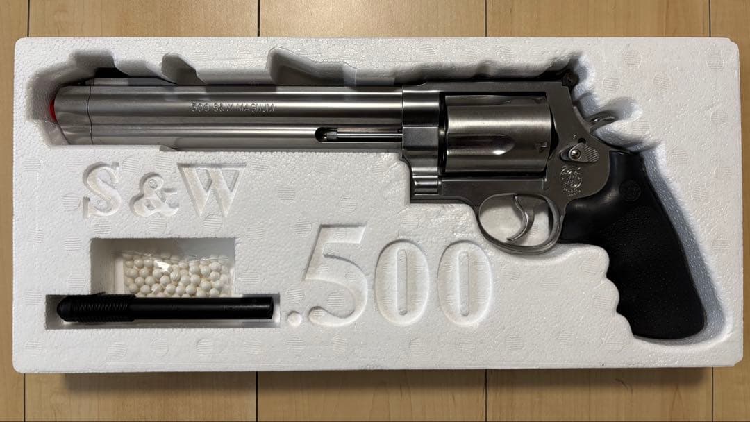 【美品】タナカ S&W M500 ステンレス 8インチ ガスリボルバー 6mm