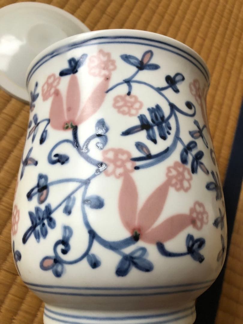 水指　青花釉裏紅　一位窯　田中一晃　氏作　共箱入