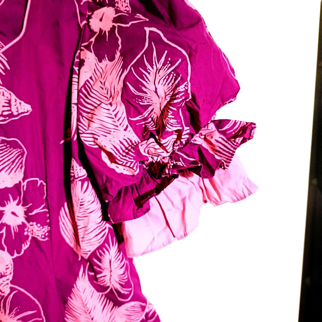 【ダンスドレス】HAWAII I.D. フラダンスドレス赤紫【ロングワンピース】