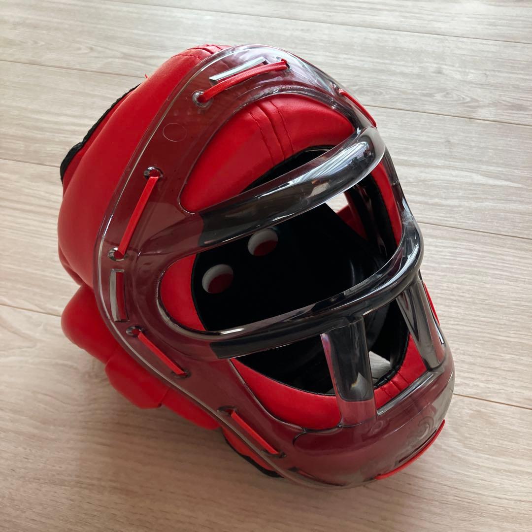 ボクシング ヘッドギア フルフェイス 赤　子供用　美品