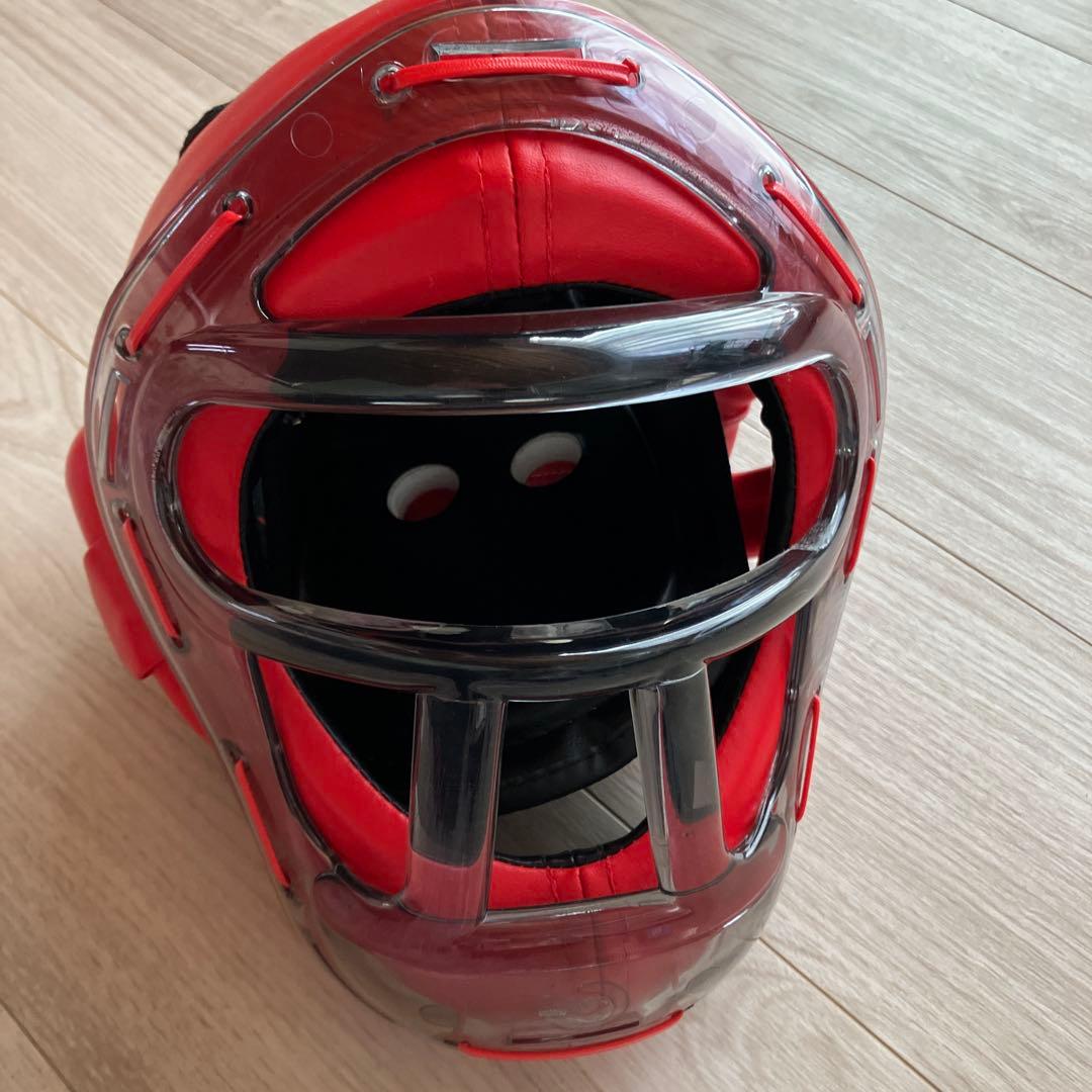 ボクシング ヘッドギア フルフェイス 赤　子供用　美品