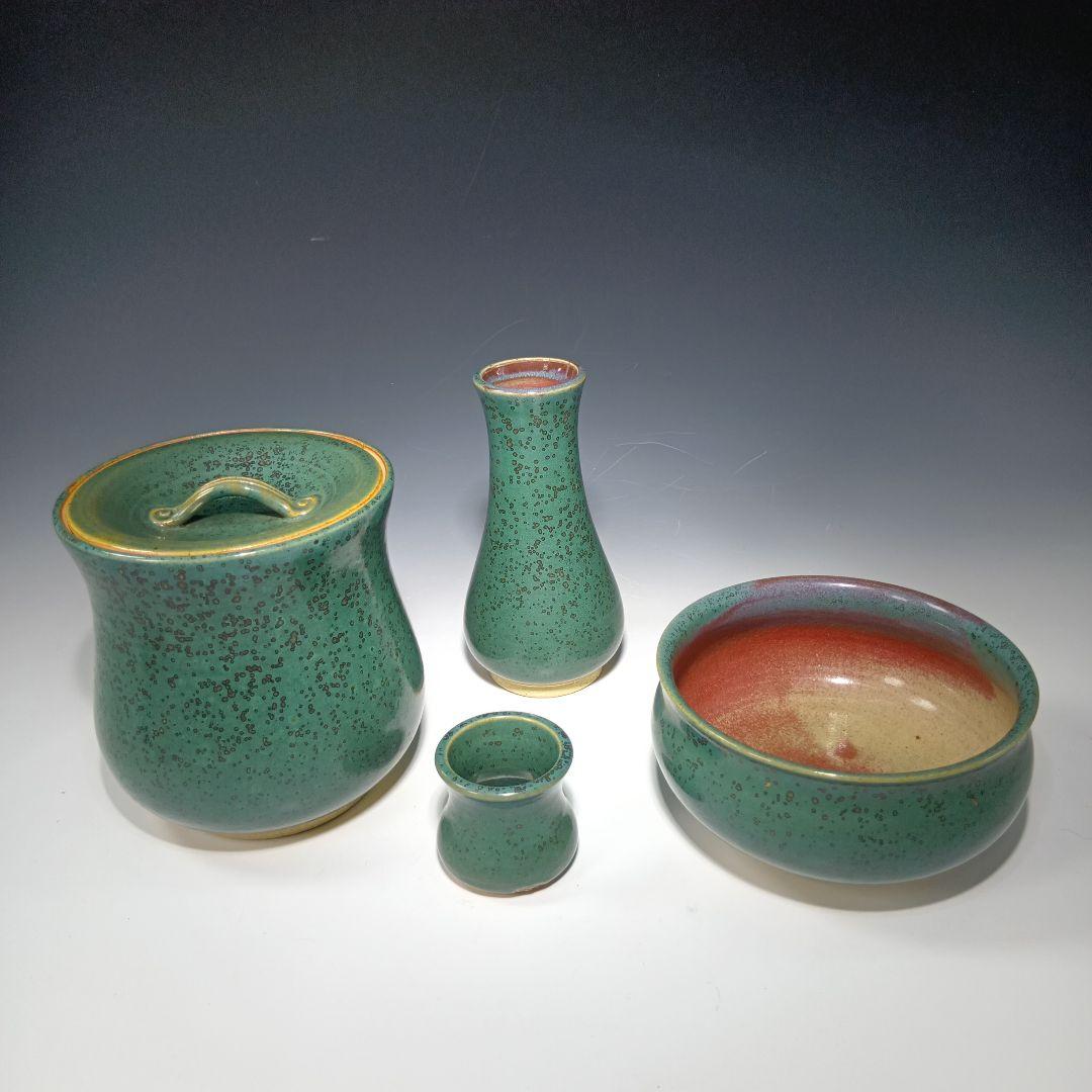 値下げ茶道具　上野焼　香春作　皆具一式