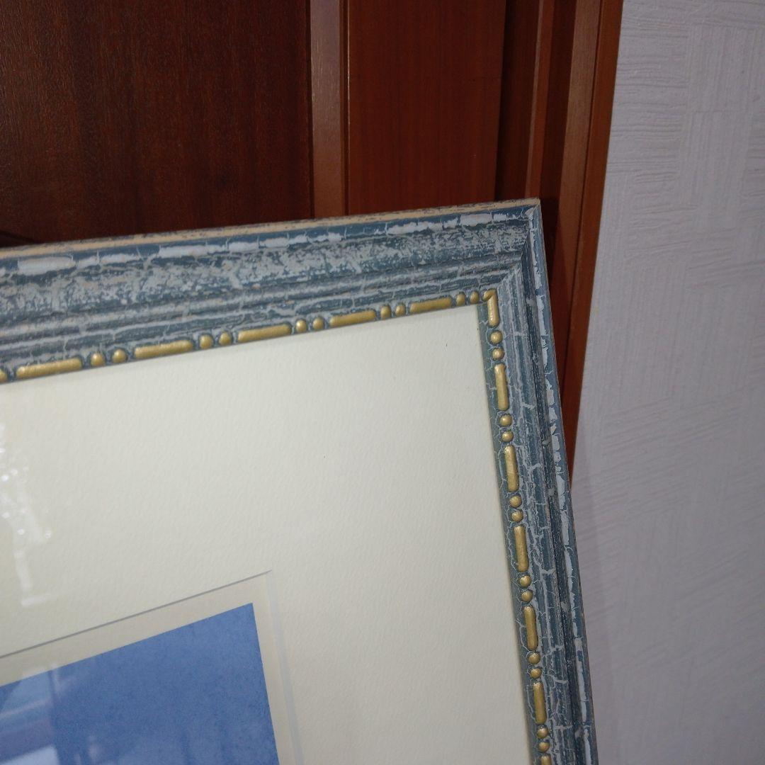 【美品】松浦敬文 　「水辺の城」　シルクスクリーン 版画　リトグラフ　特注額装