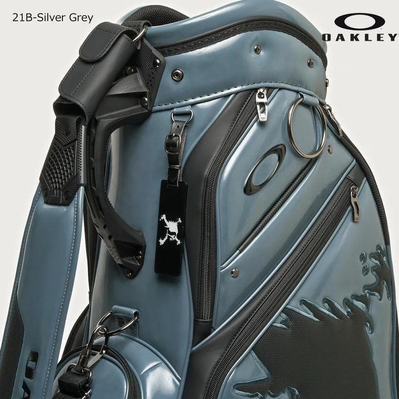新品 オークリー OAKLEY スカル ゴルフ キャディバッグ シルバーグレー