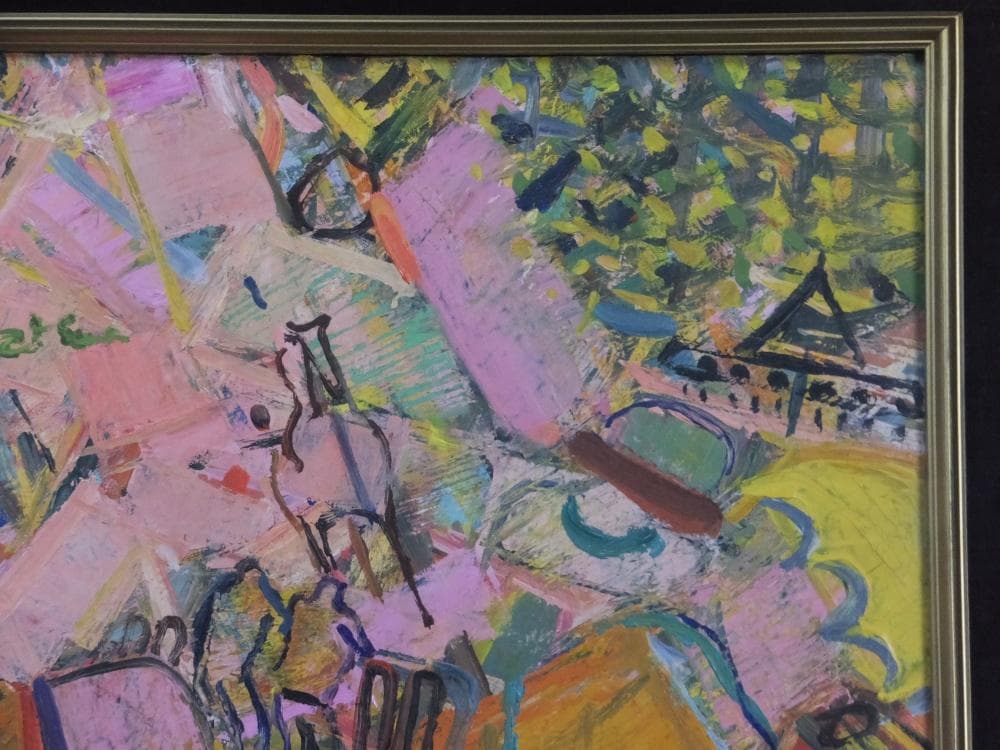 現代美術　星守雄　直筆サイン『馬を見る』キャンヴァスに油彩 12号 11218A