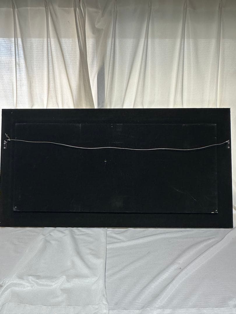 お勧め　油彩　肉筆　秋の森林白樺風景画　大型横長額縁　紅葉　インテリア　ア-ト