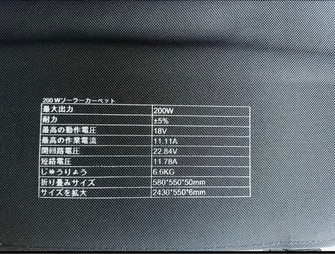 ソーラーパネル 200W 折り畳み式 18Vソーラーチャージャー 高交換率単結晶